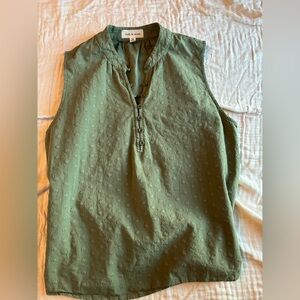 Cloth & Stone, Circular Pattern Textured, Soft Green Blouse, Size Large, Western